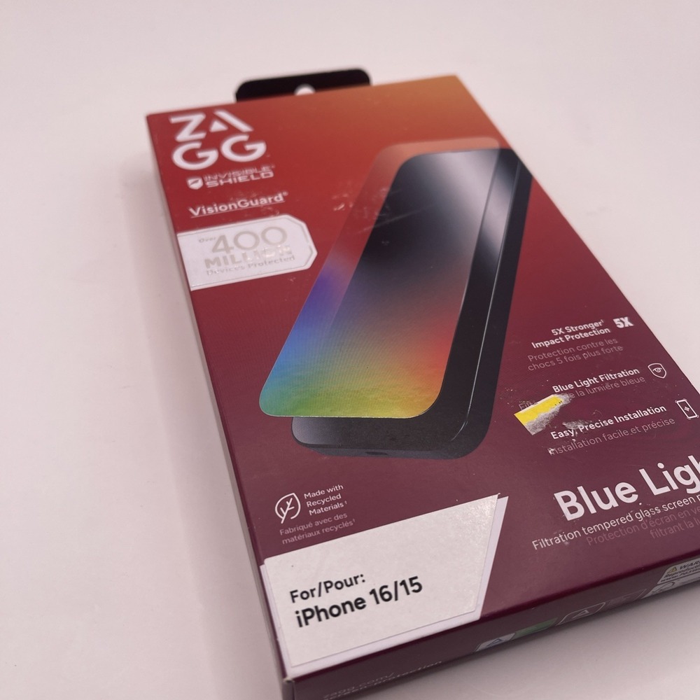 ZAGG Apple iPhone 16/iPhone 15 Glass Elite VisionGuard Screen Protector: Scratch